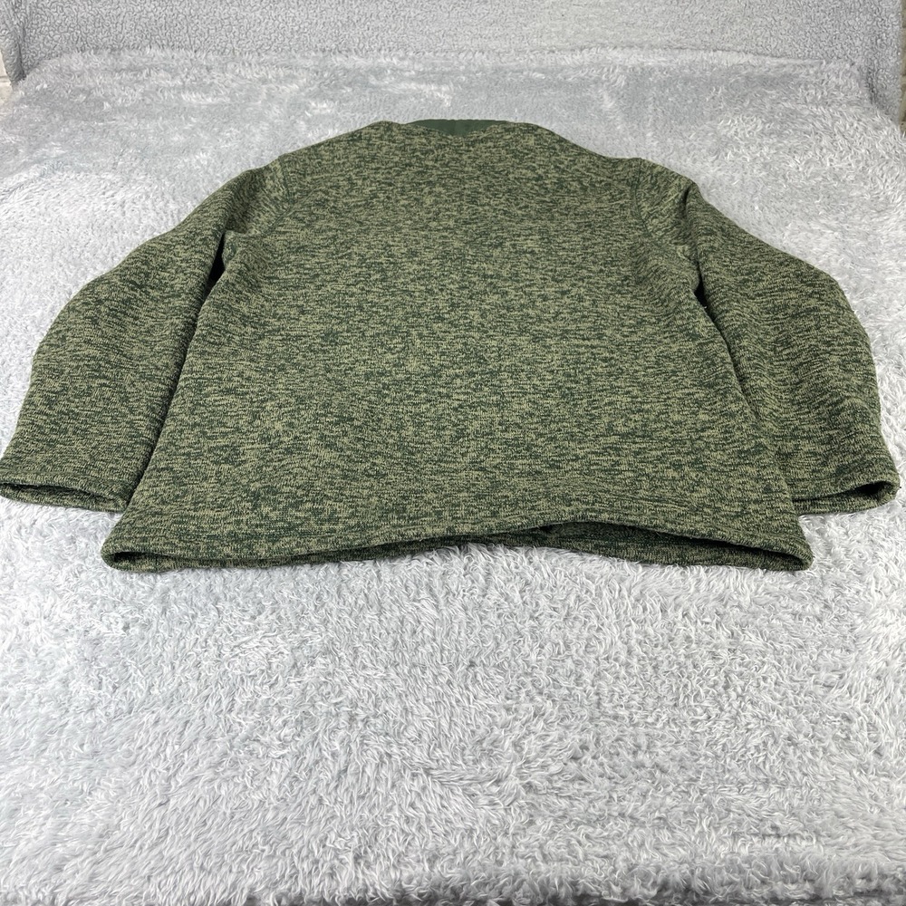 Eddie Bauer mens 1/4 zip Size M Heathered Green Fleece Pullover Sweater - Picture 9 of 9